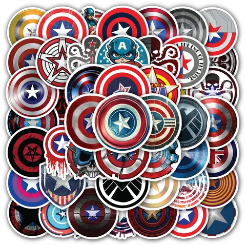 Captain America Shield Logo Sticker Set
