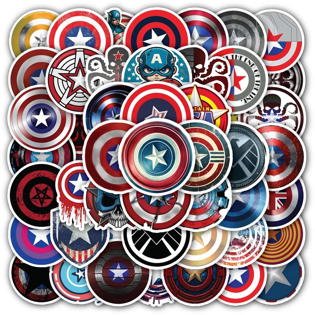Captain America Shield Logo Sticker Set