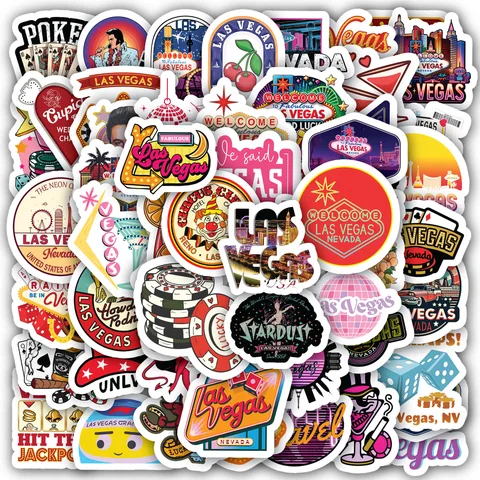 Glitzy Lasvegas Travel Sticker Set