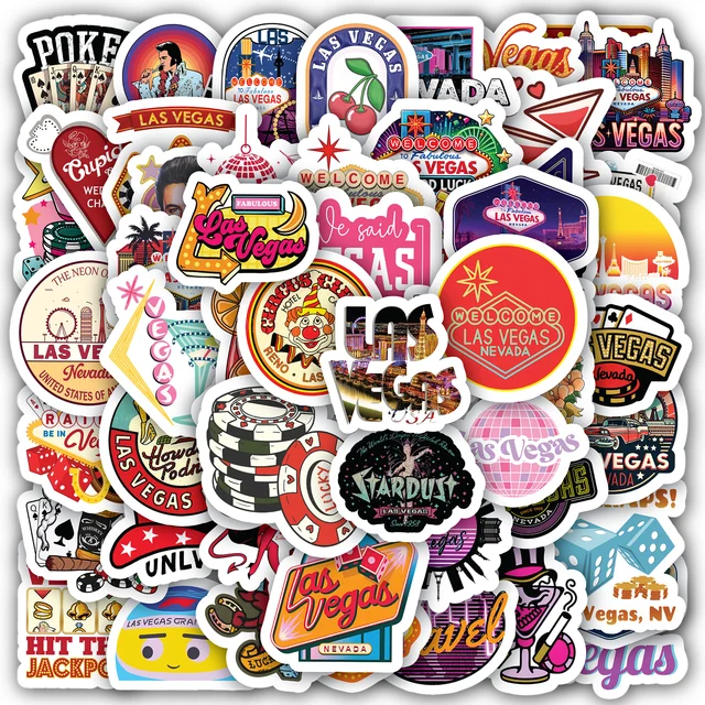 Glitzy Lasvegas Travel Sticker Set