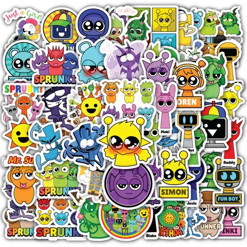 Cartoon Sprunki Sticker Set