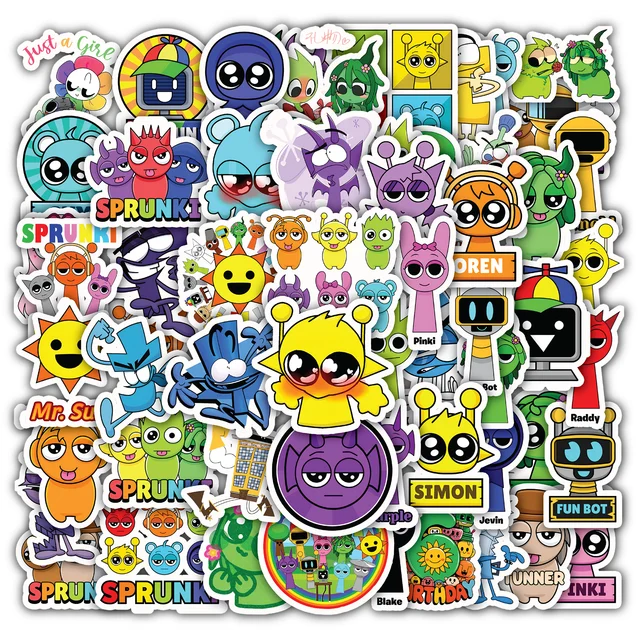 Cartoon Sprunki Sticker Set