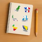 Country Flag Map Sticker Set thumbnail 7