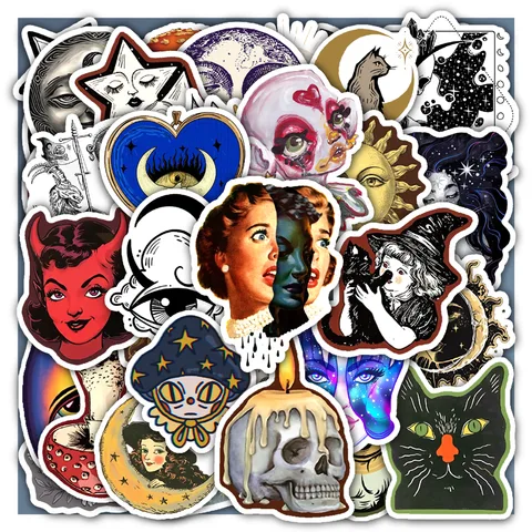 Occult Celestial Creepy Sticker Set