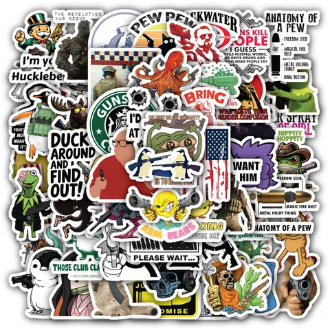 Funny Gun Sticker Set