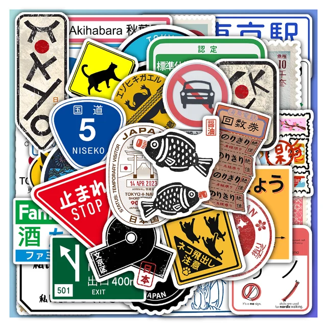 Japanese Road N Traffic Signs, Stamps, Tickets Stickers