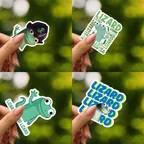Miniatura 2 de Funny Lizard Meme Sticker Set
