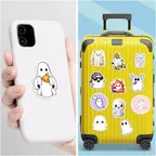 Funny Cute Ghost Horror White Stickers thumbnail 8