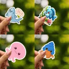 Cute Ocean Animals Stickers thumbnail 2