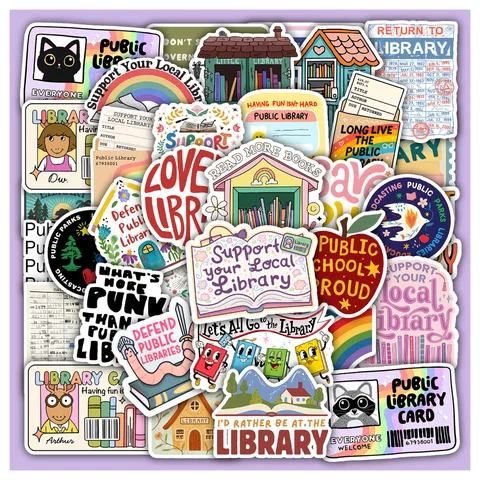 Public Parks Libraries Sticker Set