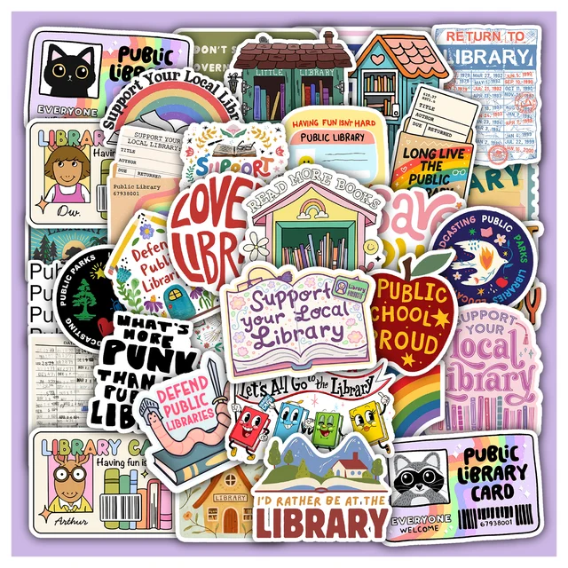 Public Parks Libraries Sticker Set