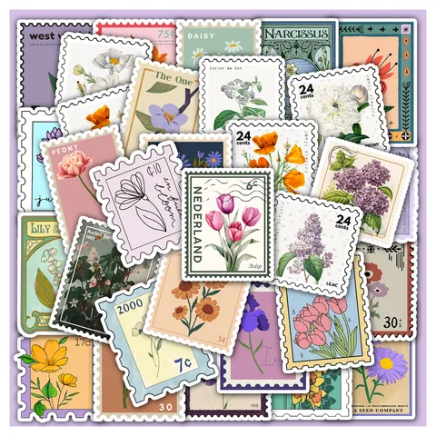 Birth Flower Stamp Sticker Set