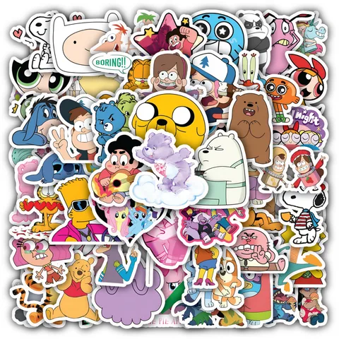 Cartoon Figures Sticker Set
