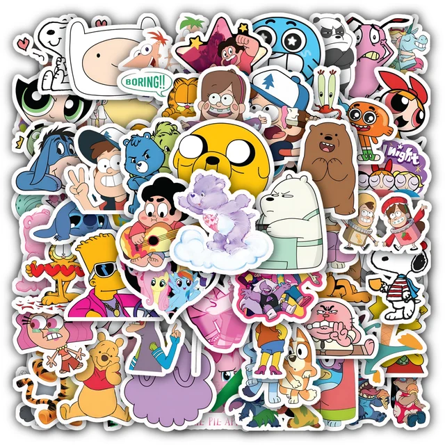 Cartoon Figures Sticker Set