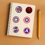 Captain America Shield Logo Sticker Set thumbnail 5