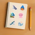 Cute Ocean Animals Stickers thumbnail 5