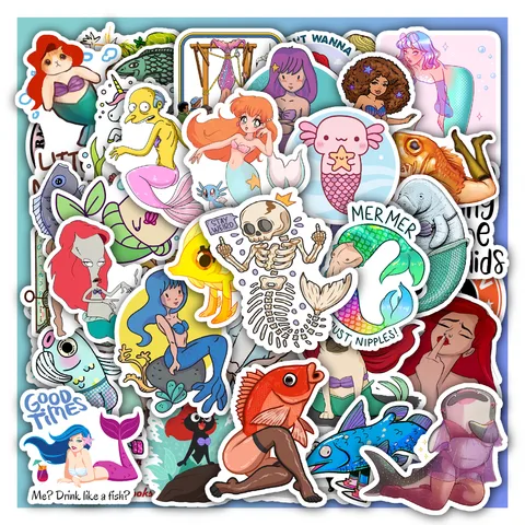 Funny Mermaid Sticker Set