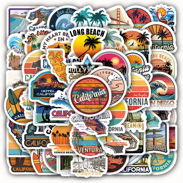 Sunny California State Sticker Set