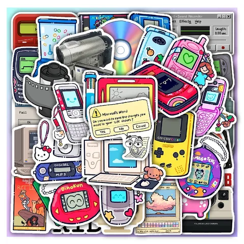 Retro 90s Tech Sticker Set