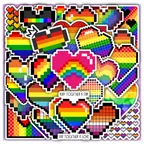 Lgbtq+ Pride Heart Pixel Sticker Set thumbnail 1