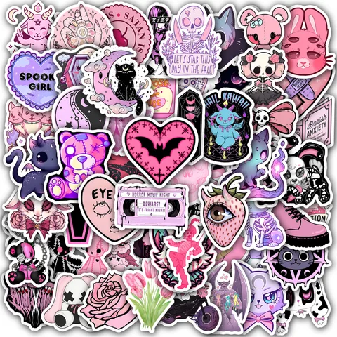 Pink Goth Sticker Set