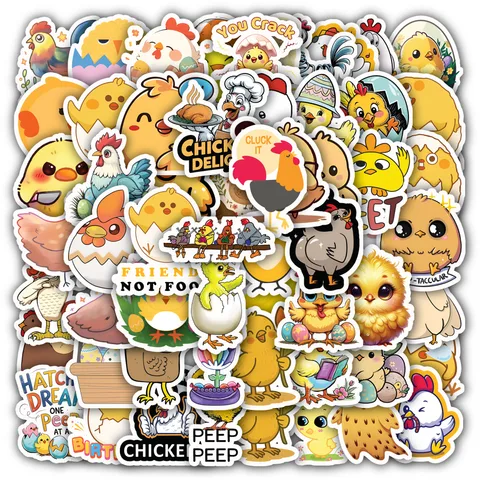 Springtime Chickens Sticker Set