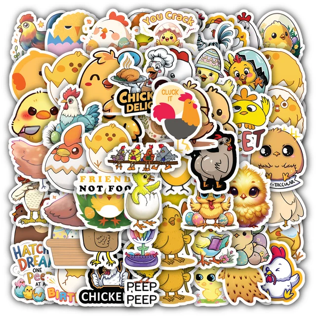 Springtime Chickens Sticker Set