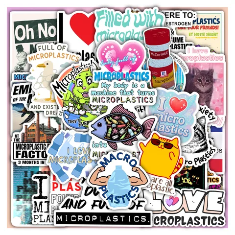 Microplastics Sticker Set