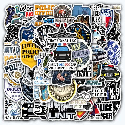 Police Officer Badge Name Tag Stickers