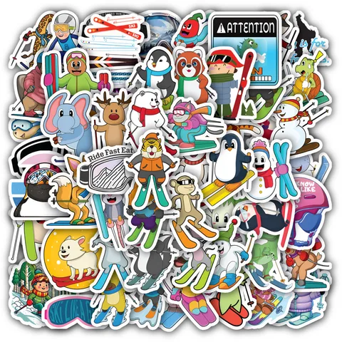 Skiing Sticker Set