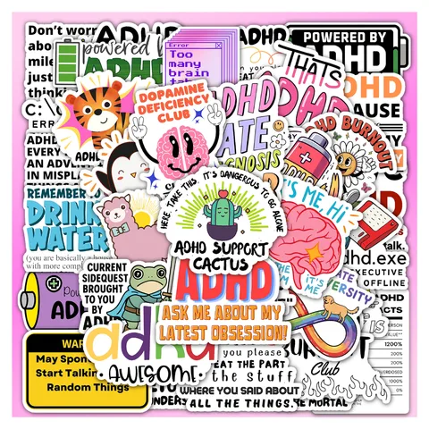 Adhd Humor Sticker Set