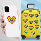 Lgbtq+ Pride Heart Pixel Sticker Set thumbnail 8