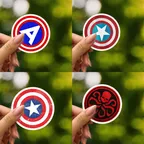 Captain America Shield Logo Sticker Set thumbnail 2