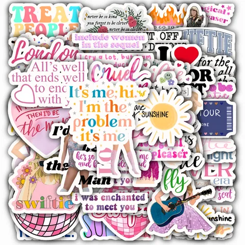 Singer Song Lyrics Sticker Set