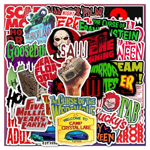 Horror Movie Logo Sticker Set