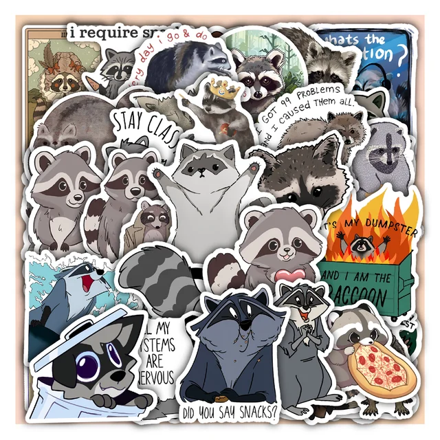 Clearance Raccoon Sticker Set