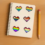 Lgbtq+ Pride Heart Pixel Sticker Set thumbnail 5