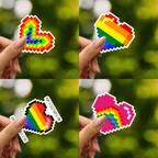 Lgbtq+ Pride Heart Pixel Sticker Set thumbnail 2